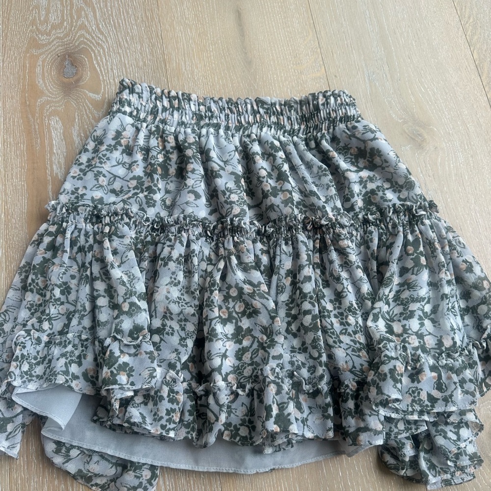 MISA Floral Ruffle Skirt